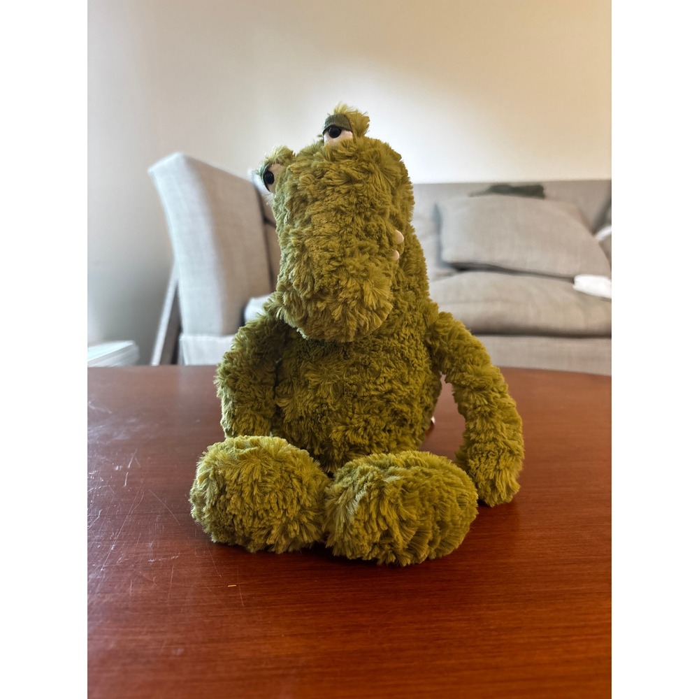 Jellycat Alan the Alligator Plush Toy Medium Green Textured Crocodile AL3A